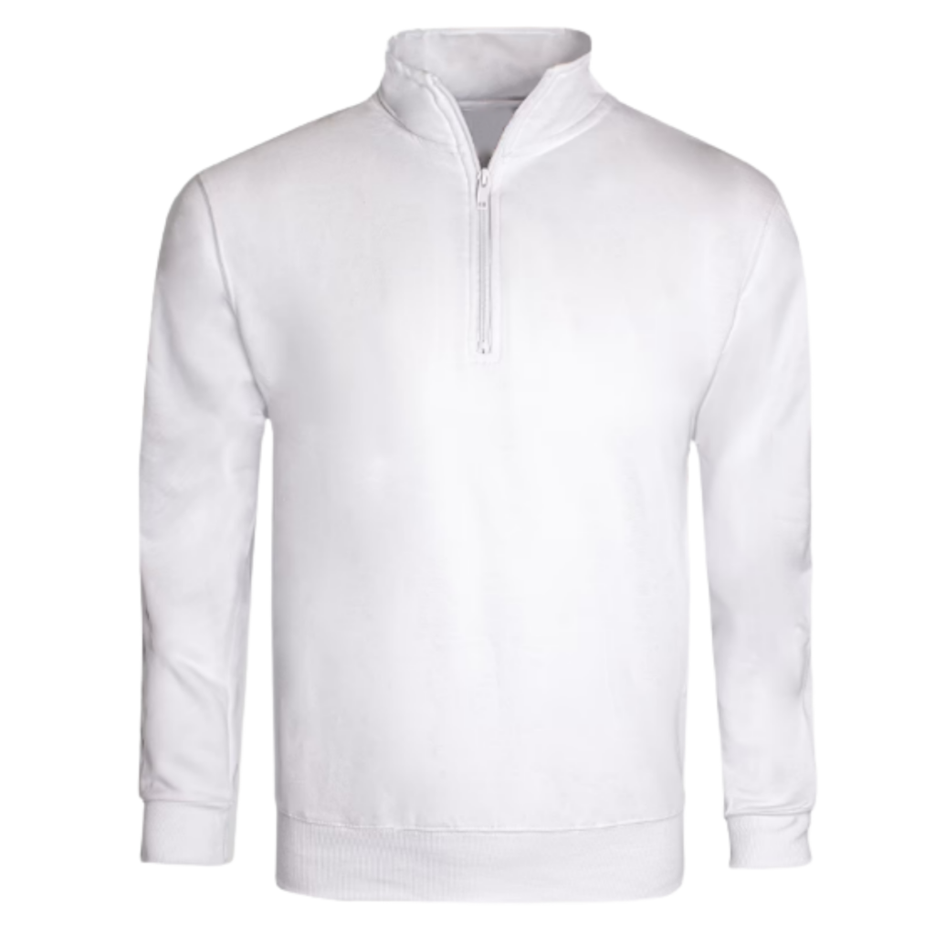 Quarter Zip Sweater White