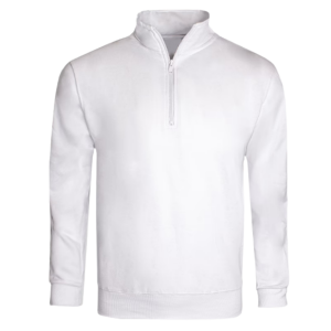 Quarter Zip Sweater White