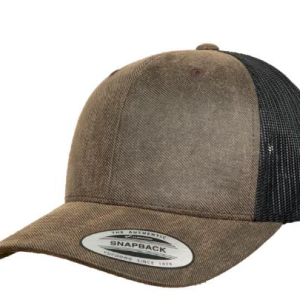 Brown Oil Skin / Black Mesh Cap Snapback